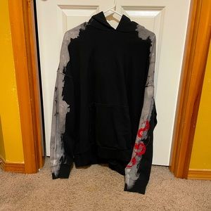 Black hoodie with grey design